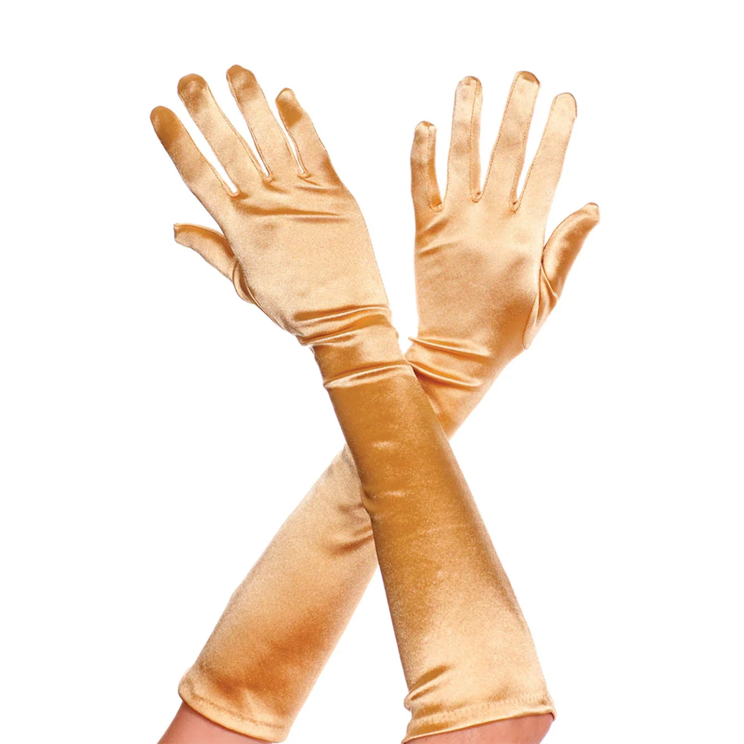 Extra long satin gloves