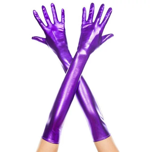 Extra long metallic gloves